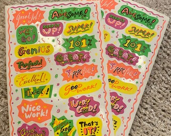 1980s American Greetings Teacher’s Stickers Encouragement Saved By The Bell