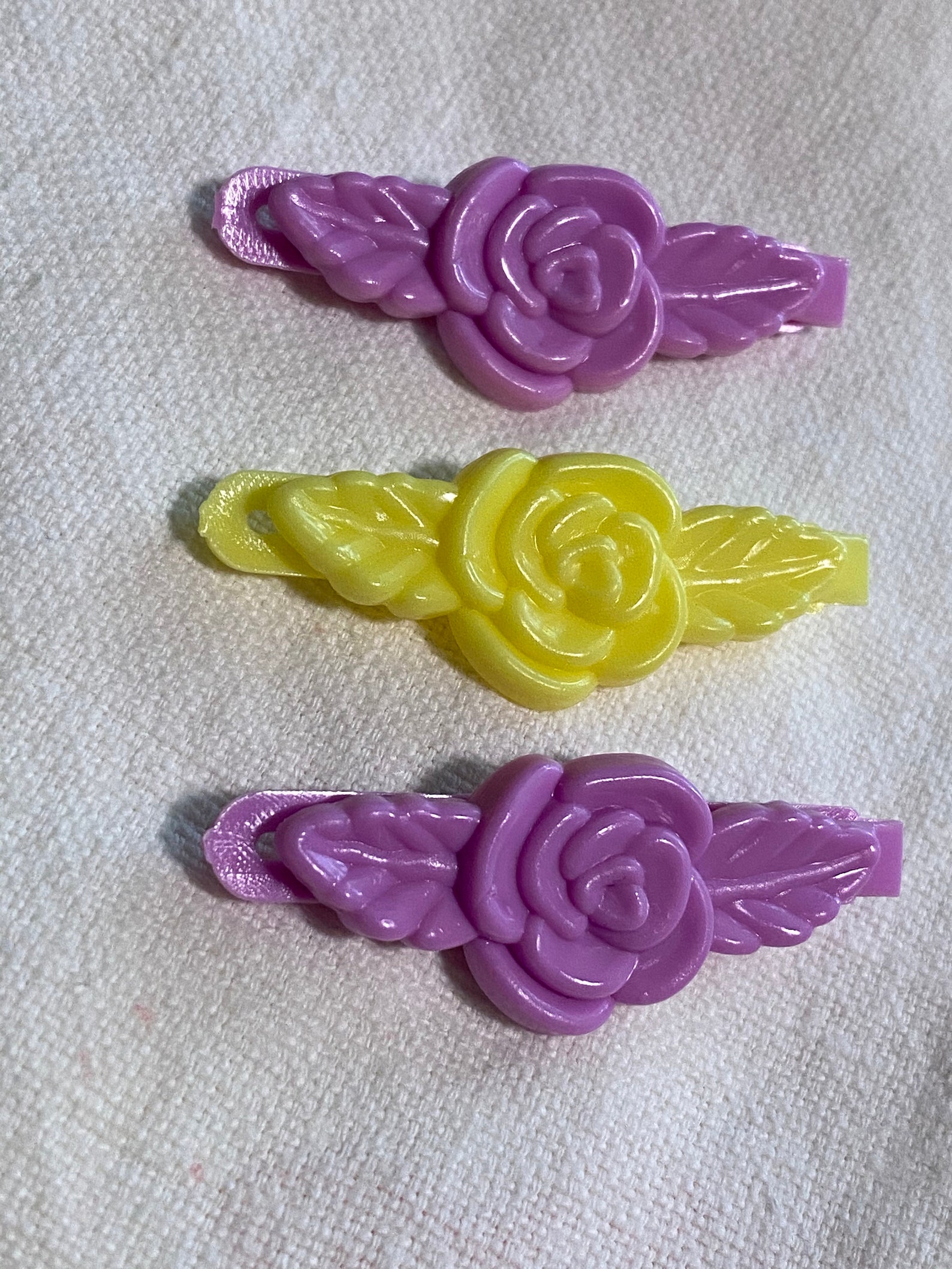 Vintage Rose Barrettes 3 Goody Novelty Hair Accessories Clips Etsy