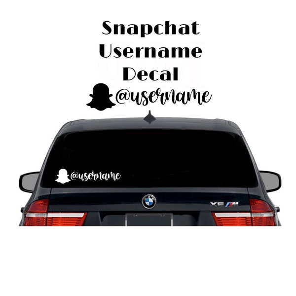 CUSTOM Snapchat Car Truck Decal, Laptop Decal, Waterproof Car Decals, Snapchat Code, Snapchat Username Decal, Custom Decal