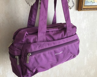 Italian Y2k Fashion Vintage 90s Baguette Purple Cloth bag by Bellugio