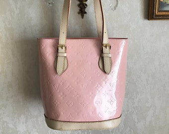 80s Vintage LOUIS VUITTON Bag, Light Pink Leather Bag