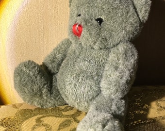 90s Vintage gris rubor oso peluche juguete