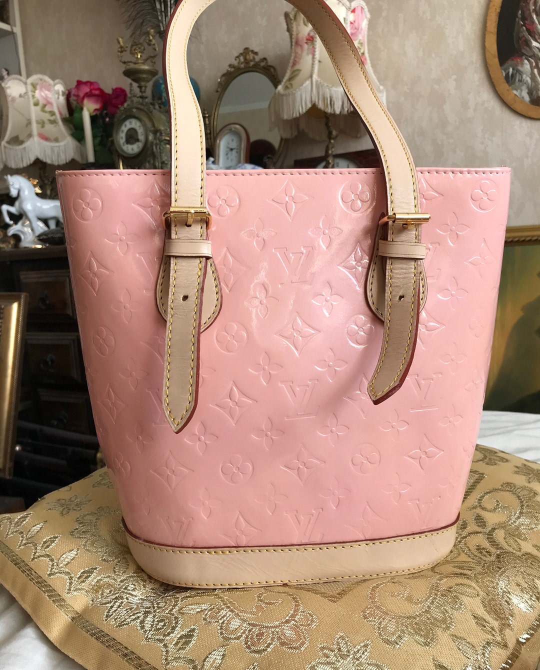 80s Vintage LOUIS VUITTON Bag Light Pink Leather Bag Etsy