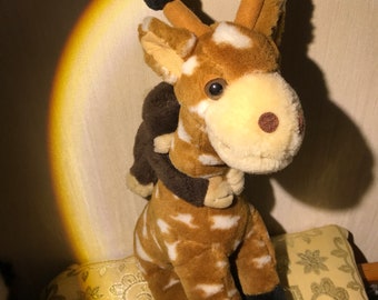 90s Vintage Giraffe and Monkey Big Plush Toy