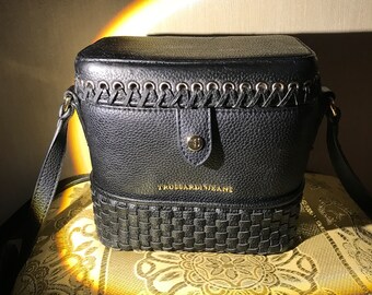 Sac vintage italien des années 90 Trussardi Jeans Black Box