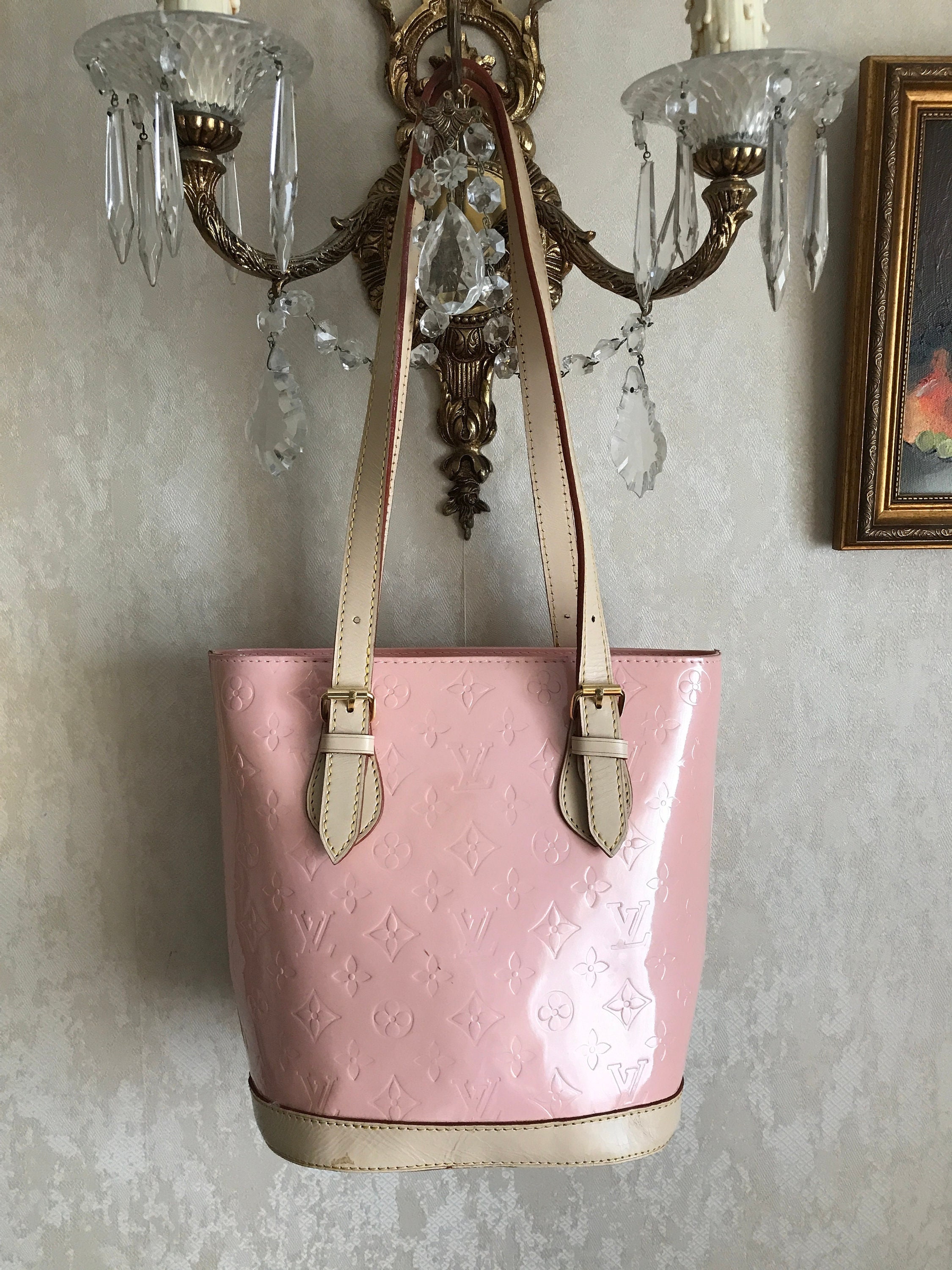 80s Vintage LOUIS VUITTON Bag Light Pink Leather Bag -  Denmark