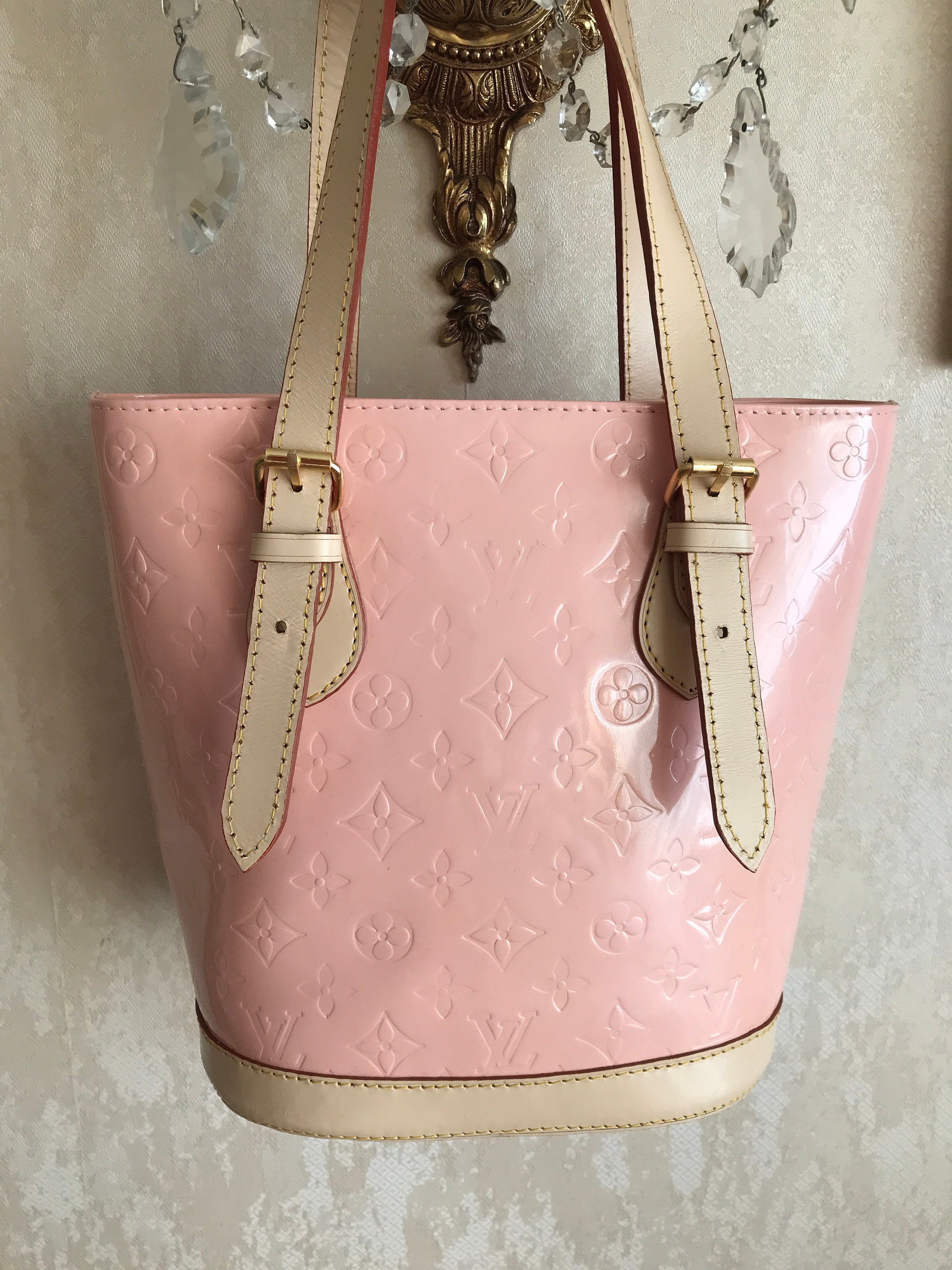 Sac LOUIS VUITTON vintage des années 80 sac en cuir rose clair