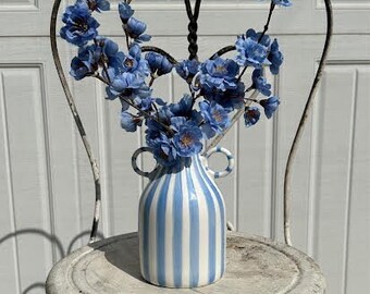 Blue & White Striped Vase Arrangement