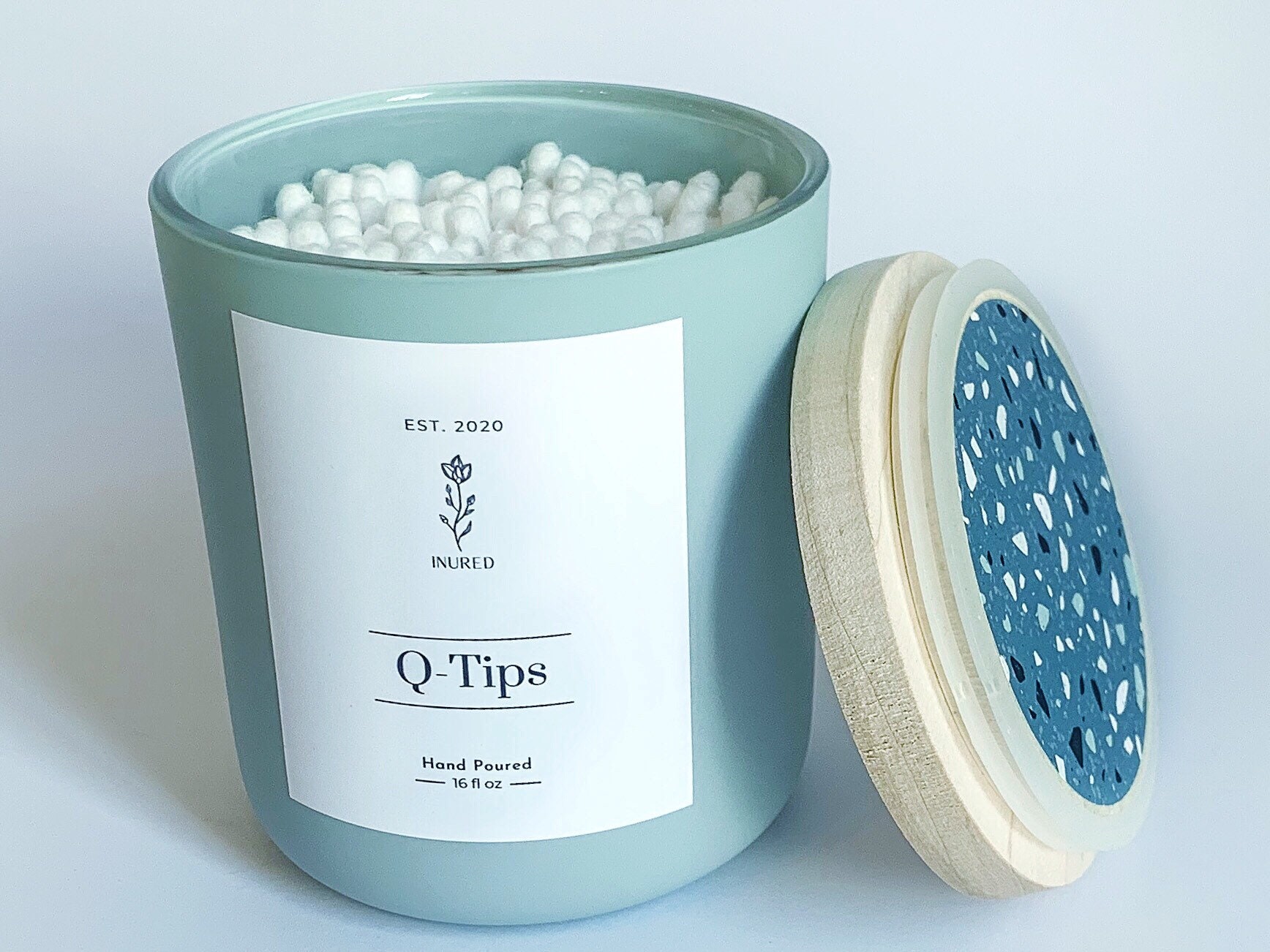 Bathroom Storage Jar Organizers Set of 2 Q Tip Cotton Ball Etsy