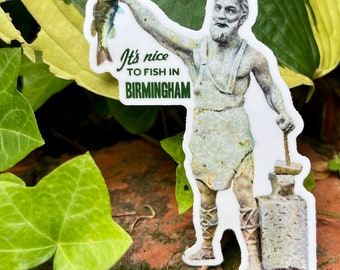It’s Nice to Fish in Birmingham Vulcan Lippin’ Redeye 3” and 4” Vinyl Die-Cut Sticker