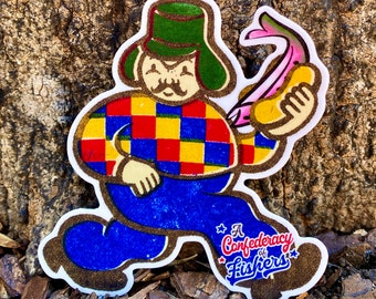 Confederacy of Fishers Ignatius 3" and 4” Die-Cut Vinyl Stickers
