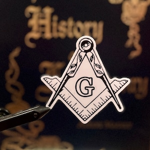 Square and Compasses Freemason 3&quot; Vinyl Die-Cut sticker