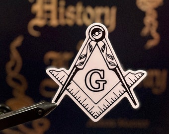 Square and Compasses Freemason 3" Vinyl Die-Cut sticker