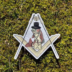 Freemason Fly Fishing 3, 4, and 5 Kiss-Cut Vinyl Sticker image 4