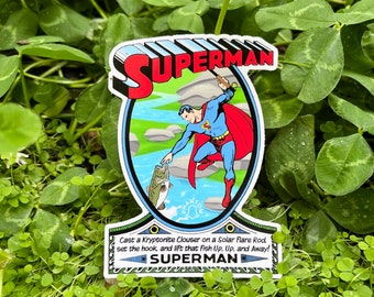 Super-Angler Fly Fishing 4” & 5” Die-Cut Vinyl Sticker - clouser - fly rod - fly reel - fishing sticker - bass