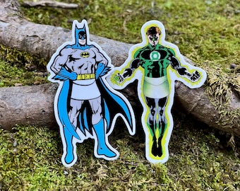 Bat-Mason Green-Mason 2-sticker Pack Freemason superhero 4” vinyl die-cut sticker