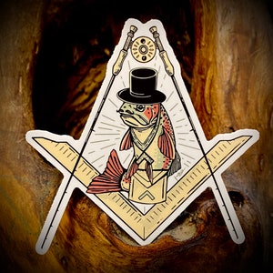 Freemason Fly Fishing 3, 4, and 5 Kiss-Cut Vinyl Sticker image 2