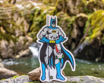 Bat-Angler Fly Fishing 3”, 4”, & 5” Die-Cut Vinyl Sticker