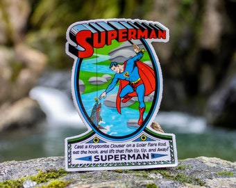 Super-Angler Fly Fishing 4” & 5” Die-Cut Vinyl Sticker - clouser - fly rod - fly reel - fishing sticker - alien trout