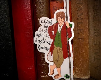 Bilbo Baggins Angler’s HOLIDAY Fly Fish Tolkien 4”&5” Die-Cut Vinyl Sticker