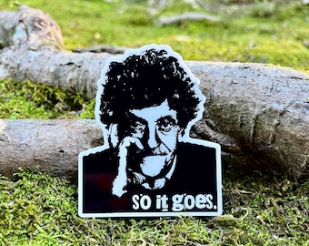 Vonnegut So It Goes Face 3" Die Cut Vinyl Sticker