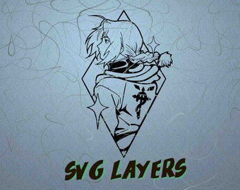 Fullmetal Alchemist Brotherhood svg, Edward Elric svg, Alphonse Elric svg, Uroboros símbolo svg, Edward Elric, Alphonse Elric silueta svg