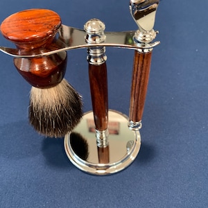 Hand Turned Wood Shaving Set - Gillette Fusion