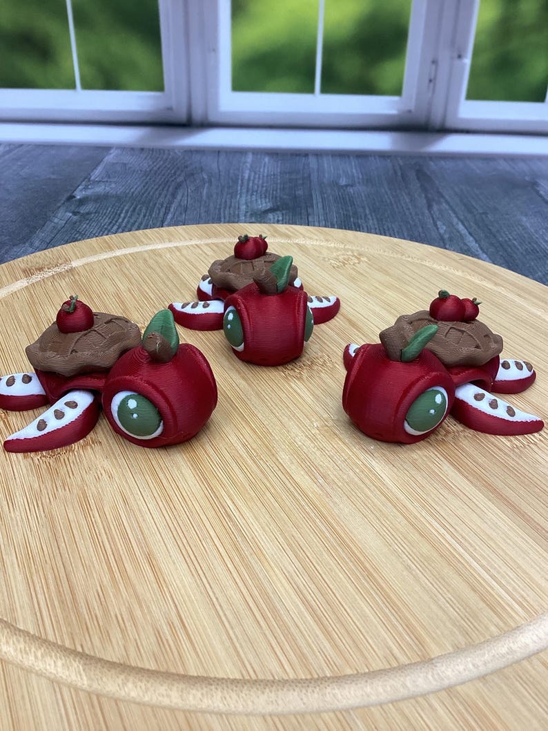 Apple Pie Turtle | 3D Printed Fidget Toy | Articulated Flexi Turtle ...