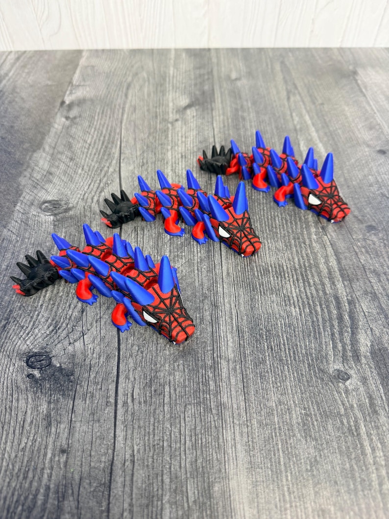 Spider-Man Inspired Dragon | 3D Printed Articulated Superhero Dragon Toy | Marvel Collectible | Fantasy Fidget Toy for Fans & Collectors image 7
