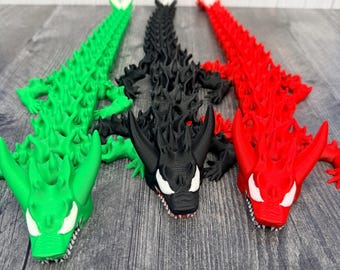 Symbiote Dragon | 3D Printed Articulated Dragon | 16 Inches Long | Venom-Inspired | Collectible Fantasy Creature | Fidget | Gift