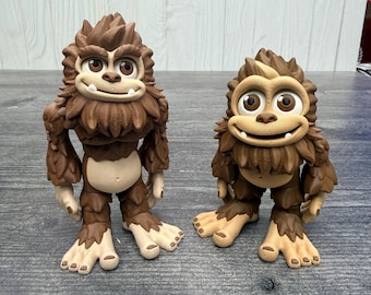 Flexi Sasquatch | 3D Printed Bigfoot Figurine | 4 Inches Tall | Articulated Fidget Toy | Collectible Gift | Desk Buddy | Cryptid Decor