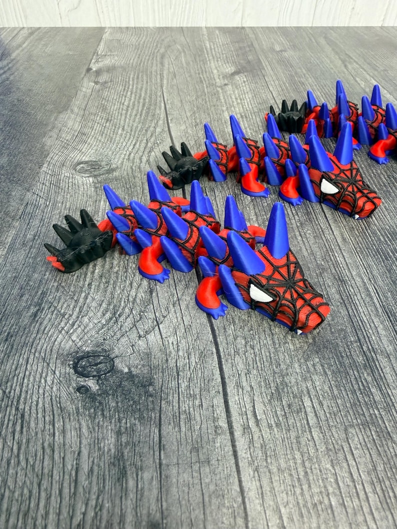 Spider-Man Inspired Dragon | 3D Printed Articulated Superhero Dragon Toy | Marvel Collectible | Fantasy Fidget Toy for Fans & Collectors image 6