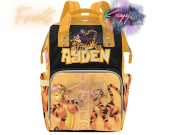 Personalized Diaper Bag | Tigger Style Diaper Bag | Custom Diaper Bag| Baby Shower Gift | New Parent