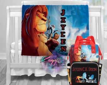 Personalized Diaper Bag | Lion King Style Diaper Bag | Custom Diaper Bag| Baby Shower Gift | New Parent