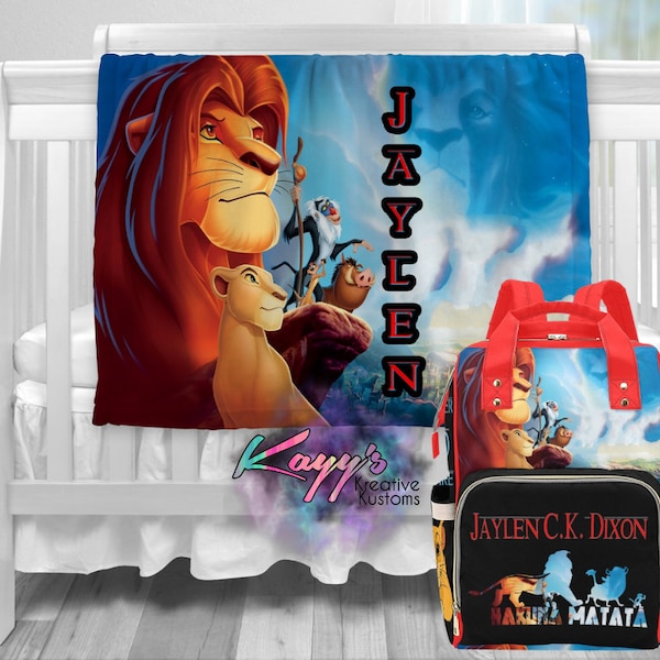 Personalized Diaper Bag | Lion King Style Diaper Bag | Custom Diaper Bag| Baby Shower Gift | New Parent