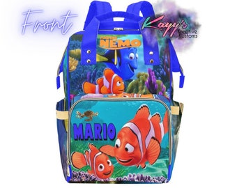 Bolsa de pañales personalizada / Buscando a Nemo Estilo Bolsa de pañales / Bolsa de pañales personalizada / Regalo de la ducha del bebé / Nuevo padre