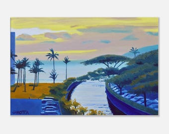 Sonnenuntergang am Maui-Kanal – Digitaldruck auf Leinwand