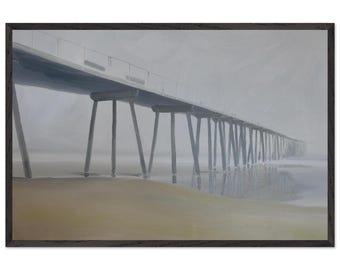 Foggy Hermosa Beach Pier - Framed digital print