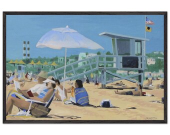 Hermosa Beach Tagesszene - gerahmter Digitaldruck