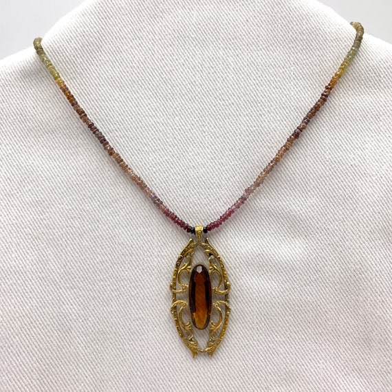 Victorian Topaz Glass Pendant - image 8