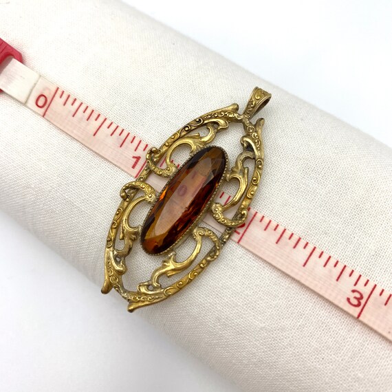 Victorian Topaz Glass Pendant - image 6