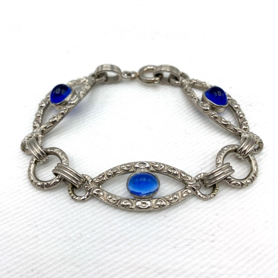 Art Deco Period Blue Glass Bracelet