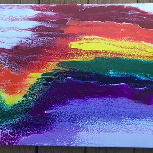 Pride Flag Swiped Abstract Art Painting 16x20 Tela