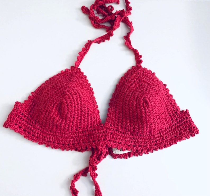 Women Crochet Top/Pink Bralette/Crochet Bikini Top/Handmade Top 