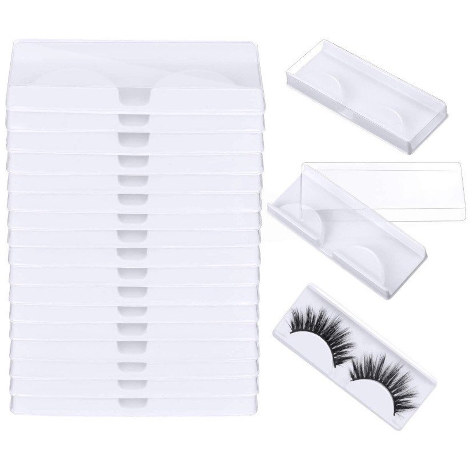 24 PCS Eyelash trays white/clear Etsy