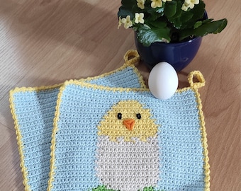 HobbyGift KnittingCraft Bag Blue Duck Egg Birds Design Storage