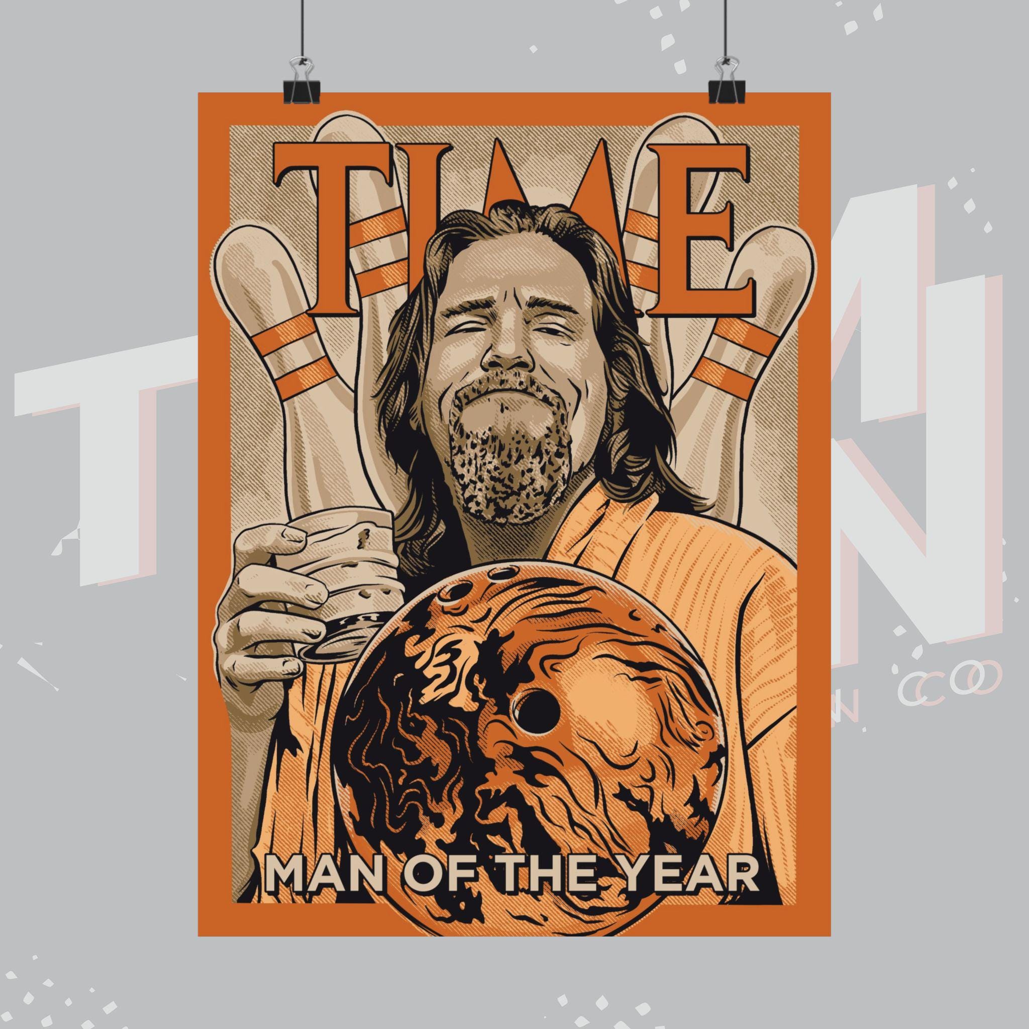 The Dude Big Lebowski Inspired Poster Print, Matte Comedy Movie Vertical Artwork, Bowling Illustration, Home Decor, Wall Art