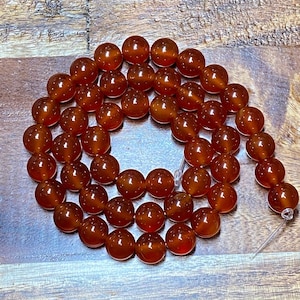 5A Carnelian/Red Agate: Stunning Natural Gemstone/Natural Stone Beads for Jewelry/Craft Making, Round; 4mm, 6mm, 8mm, 10mm