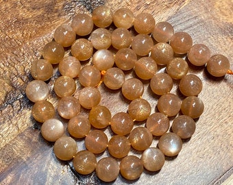 Impressive Natural Golden Sunstone Gemstone Beads for Jewelry/Craft Making, Round: 4mm-10mm