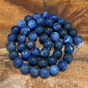 Matte Blue Sodalite: Superlative Natural Gemstone Beads for Jewelry/Craft Making, Round; 4mm, 6mm, 8mm